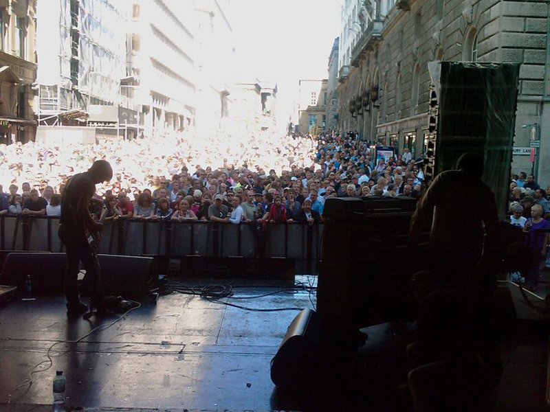 Small Fakers view from the stage at the Mathew Street Festival, Liverpool