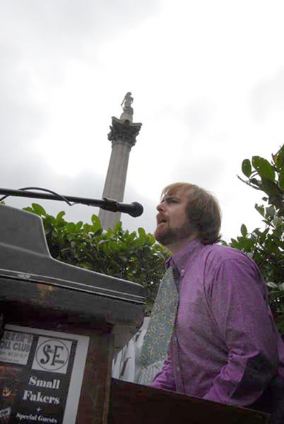 Dean in Trafalgar Square, London