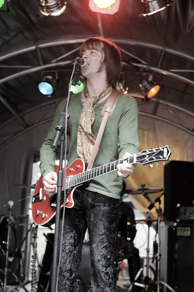 Matt on stage in Carnaby Street, London