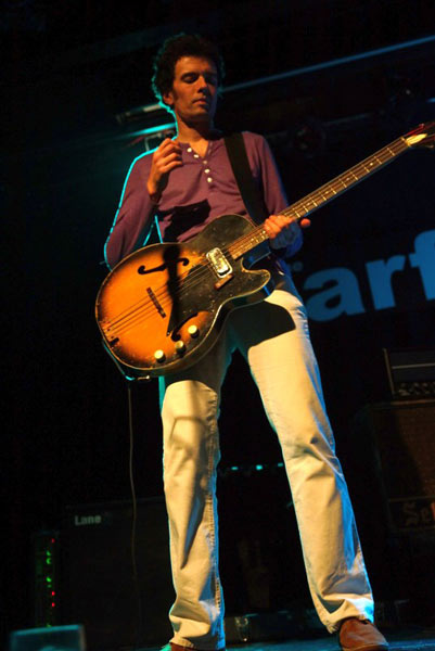 Neil on stage at The Wharf in Tavistock