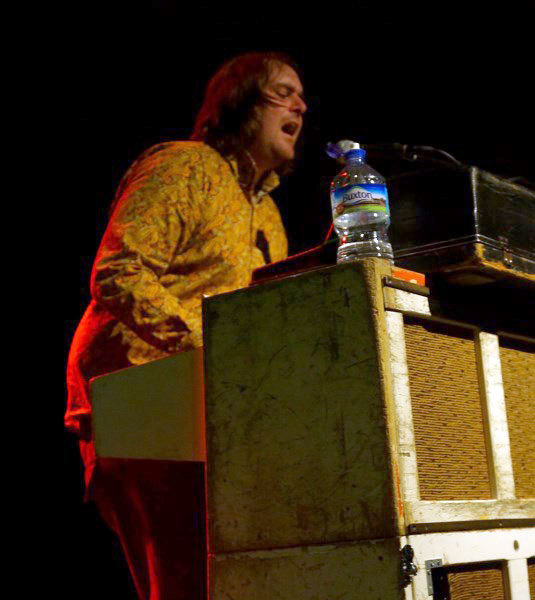 Dean on stage at The Wharf in Tavistock