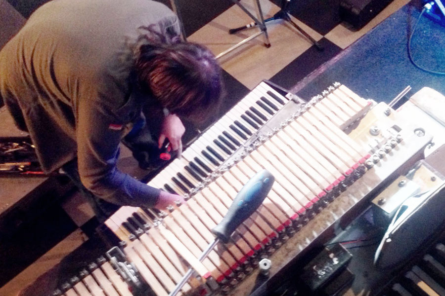 Dean attempting some Wurlitzer repairs